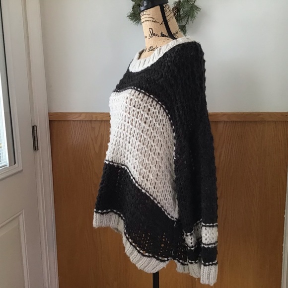 Free People Charcoal Monaco Pullover Open Knit Stitch Alpaca/Wool Blend Sweater - Picture 10 of 15